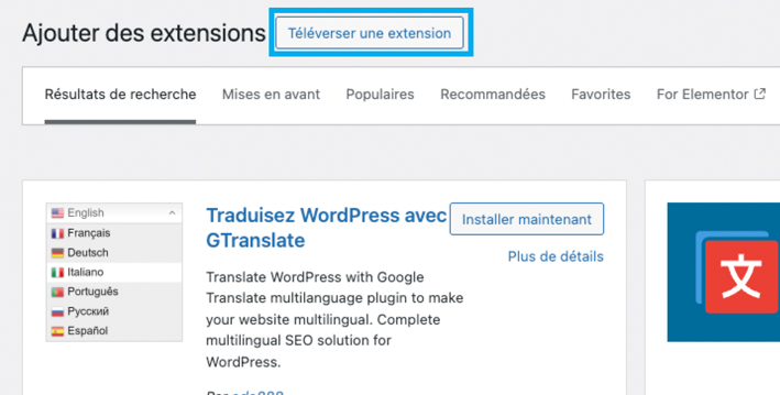 Screenshot: Plugin hochladen