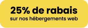25% de rabais sur nos hébergements web